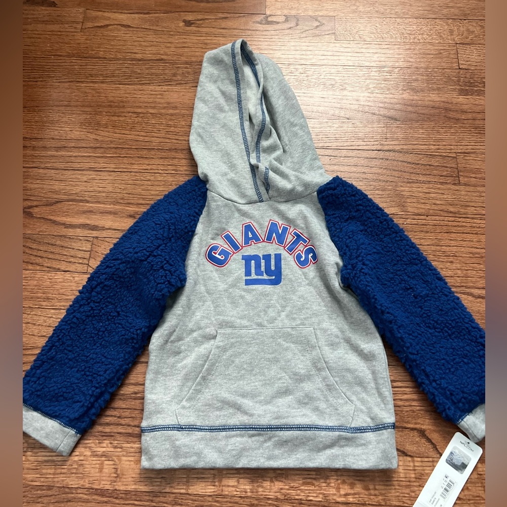 NWT NFL Giants Kids Girls 4T Hoodie‎ - Gray and Blue